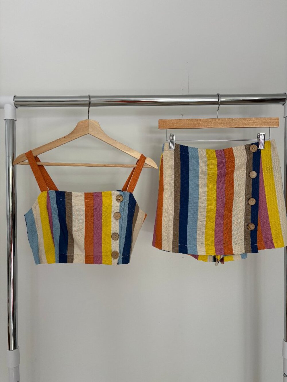 FOREVER 21 Striped Crop Top & Skort Set NWT
